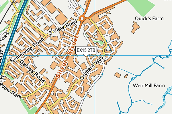 EX15 2TB map - OS VectorMap District (Ordnance Survey)