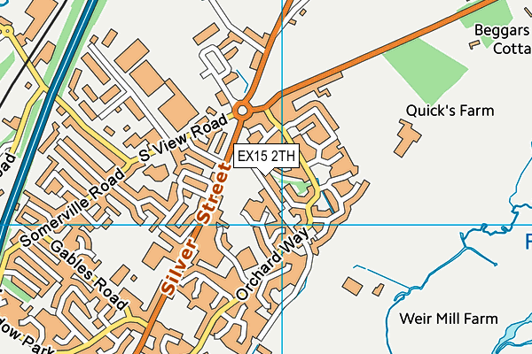 EX15 2TH map - OS VectorMap District (Ordnance Survey)