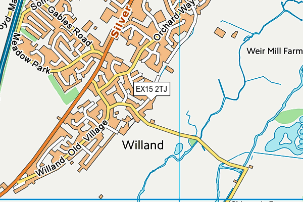EX15 2TJ map - OS VectorMap District (Ordnance Survey)