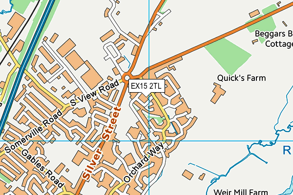 EX15 2TL map - OS VectorMap District (Ordnance Survey)