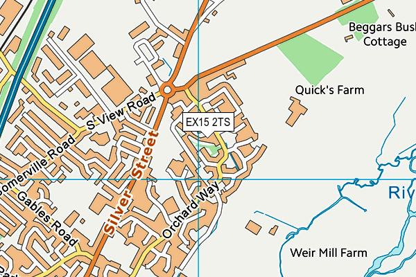 EX15 2TS map - OS VectorMap District (Ordnance Survey)