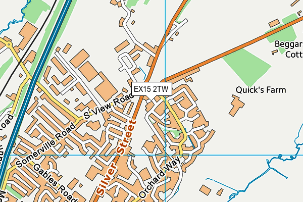 EX15 2TW map - OS VectorMap District (Ordnance Survey)