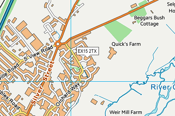 EX15 2TX map - OS VectorMap District (Ordnance Survey)