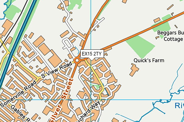 EX15 2TY map - OS VectorMap District (Ordnance Survey)