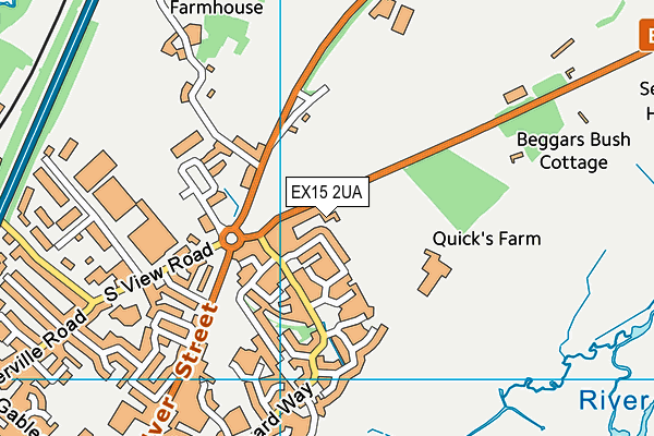 EX15 2UA map - OS VectorMap District (Ordnance Survey)