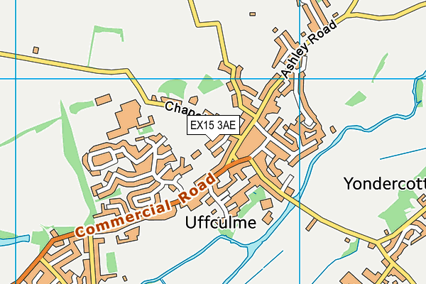 EX15 3AE map - OS VectorMap District (Ordnance Survey)