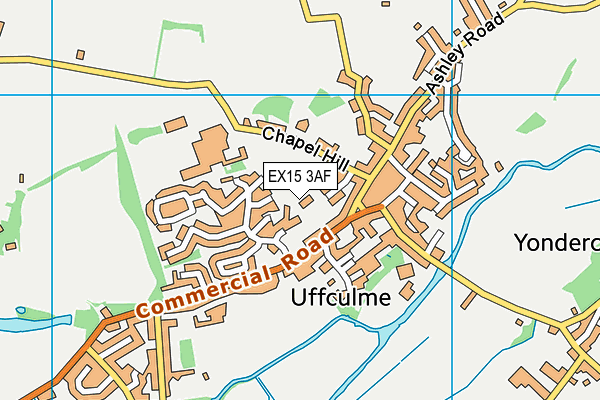 EX15 3AF map - OS VectorMap District (Ordnance Survey)