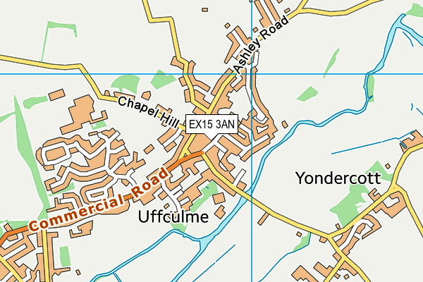 EX15 3AN map - OS VectorMap District (Ordnance Survey)