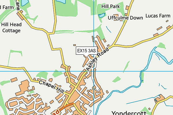 EX15 3AS map - OS VectorMap District (Ordnance Survey)