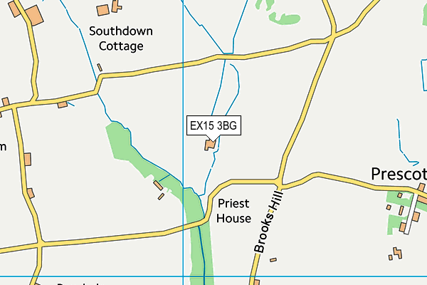 EX15 3BG map - OS VectorMap District (Ordnance Survey)