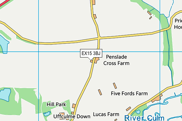 EX15 3BJ map - OS VectorMap District (Ordnance Survey)