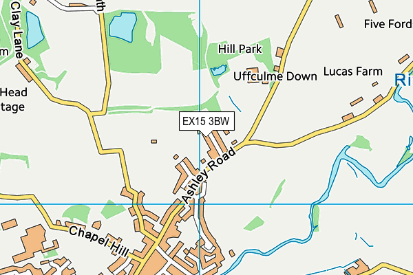 EX15 3BW map - OS VectorMap District (Ordnance Survey)