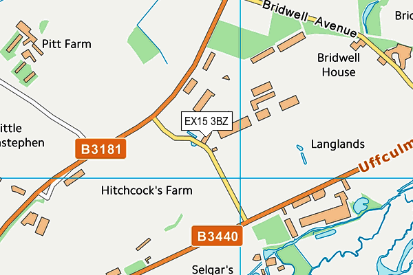 EX15 3BZ map - OS VectorMap District (Ordnance Survey)