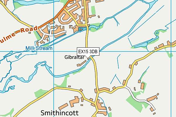 EX15 3DB map - OS VectorMap District (Ordnance Survey)