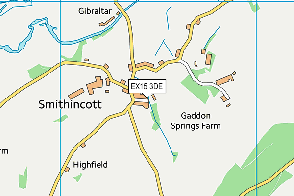 EX15 3DE map - OS VectorMap District (Ordnance Survey)