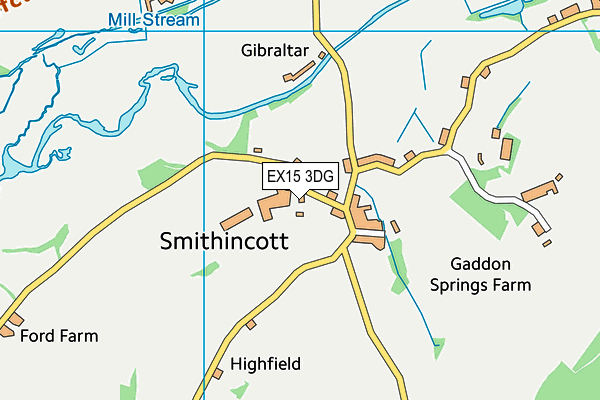 EX15 3DG map - OS VectorMap District (Ordnance Survey)