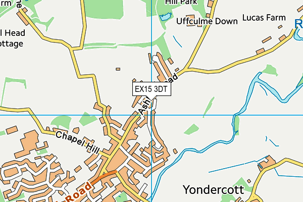 EX15 3DT map - OS VectorMap District (Ordnance Survey)