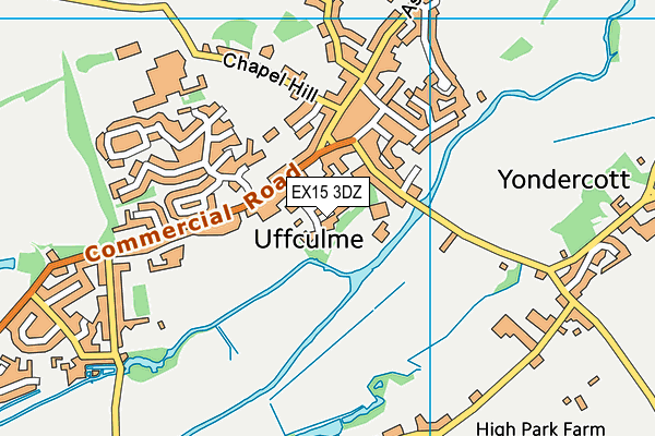 EX15 3DZ map - OS VectorMap District (Ordnance Survey)