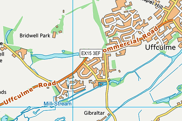 EX15 3EF map - OS VectorMap District (Ordnance Survey)