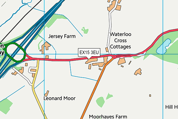 EX15 3EU map - OS VectorMap District (Ordnance Survey)