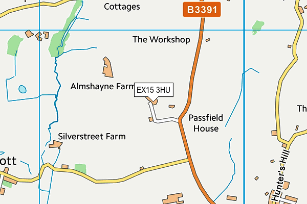 EX15 3HU map - OS VectorMap District (Ordnance Survey)