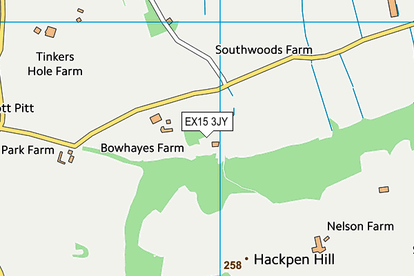 EX15 3JY map - OS VectorMap District (Ordnance Survey)