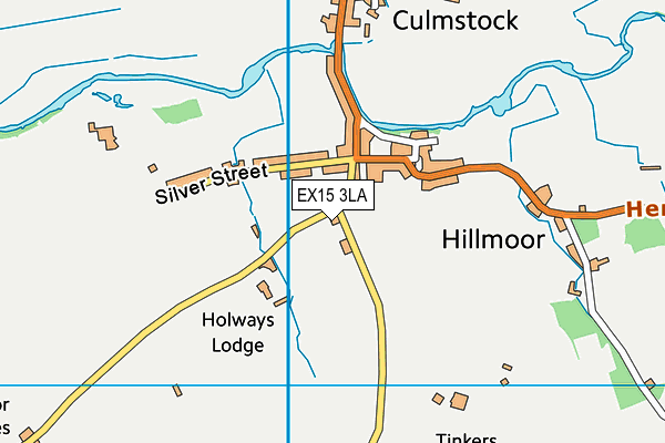 EX15 3LA map - OS VectorMap District (Ordnance Survey)