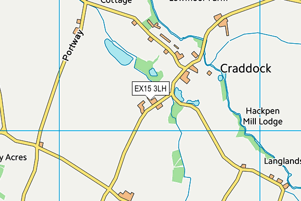 EX15 3LH map - OS VectorMap District (Ordnance Survey)