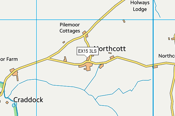 EX15 3LS map - OS VectorMap District (Ordnance Survey)