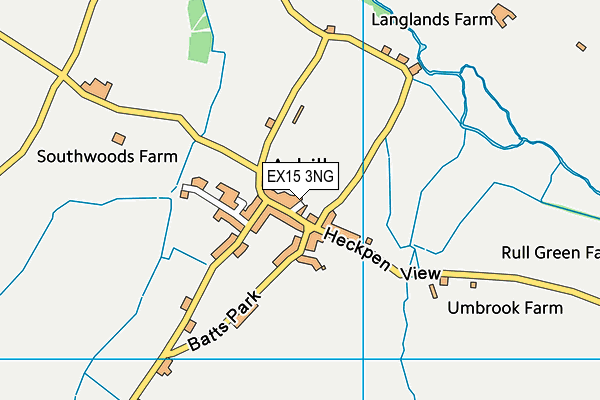 EX15 3NG map - OS VectorMap District (Ordnance Survey)