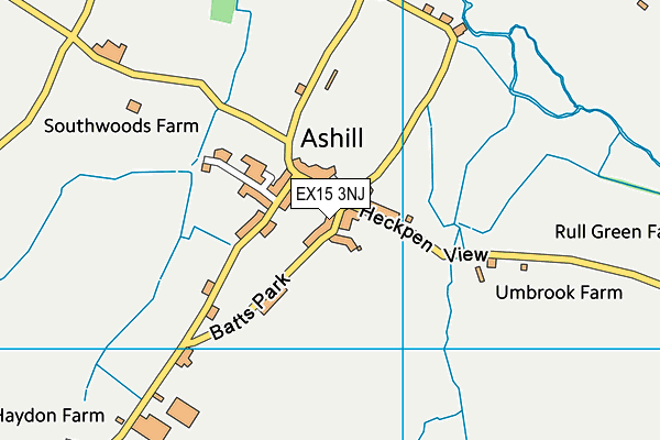 EX15 3NJ map - OS VectorMap District (Ordnance Survey)