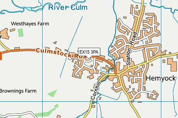 EX15 3PA map - OS VectorMap District (Ordnance Survey)