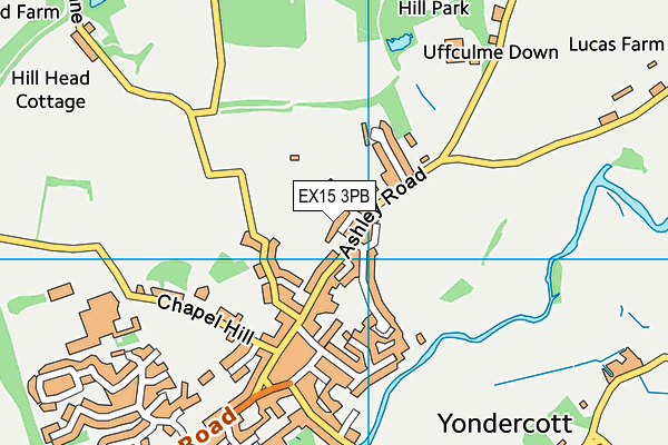 EX15 3PB map - OS VectorMap District (Ordnance Survey)