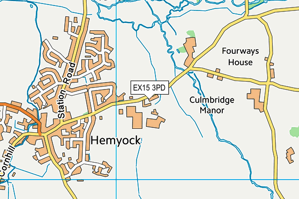 EX15 3PD map - OS VectorMap District (Ordnance Survey)