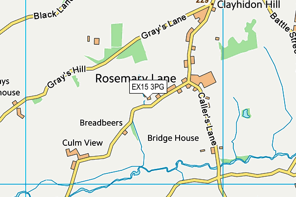 EX15 3PG map - OS VectorMap District (Ordnance Survey)