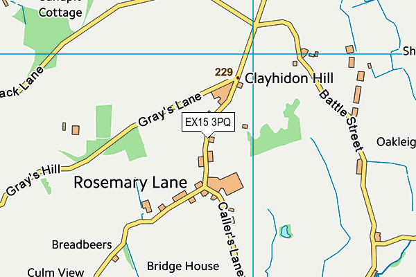 EX15 3PQ map - OS VectorMap District (Ordnance Survey)