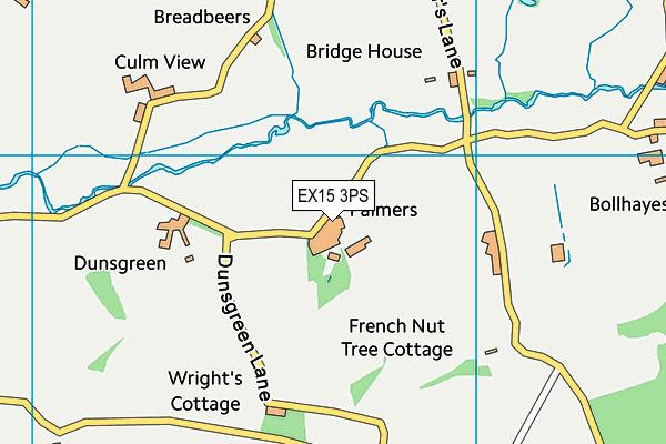 EX15 3PS map - OS VectorMap District (Ordnance Survey)