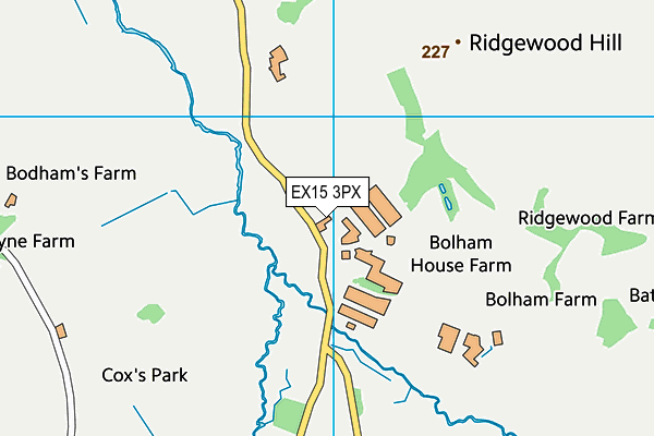 EX15 3PX map - OS VectorMap District (Ordnance Survey)