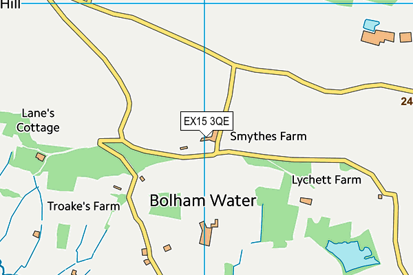 EX15 3QE map - OS VectorMap District (Ordnance Survey)