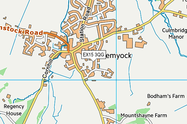 EX15 3QG map - OS VectorMap District (Ordnance Survey)