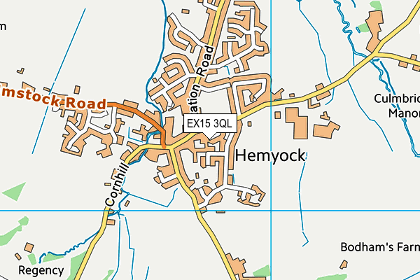 EX15 3QL map - OS VectorMap District (Ordnance Survey)