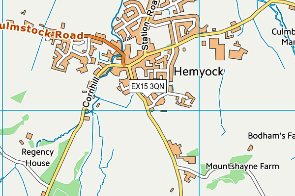 EX15 3QN map - OS VectorMap District (Ordnance Survey)