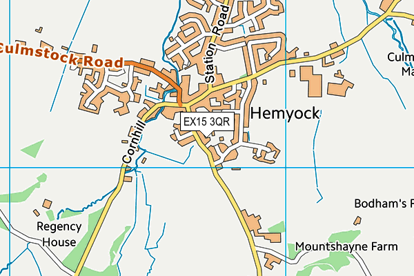 EX15 3QR map - OS VectorMap District (Ordnance Survey)