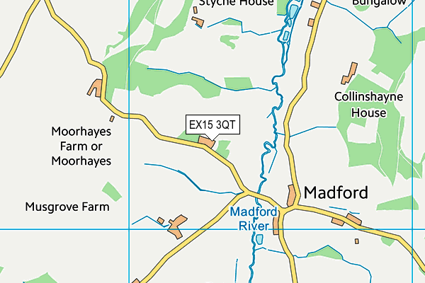 EX15 3QT map - OS VectorMap District (Ordnance Survey)