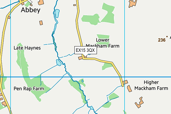 EX15 3QX map - OS VectorMap District (Ordnance Survey)