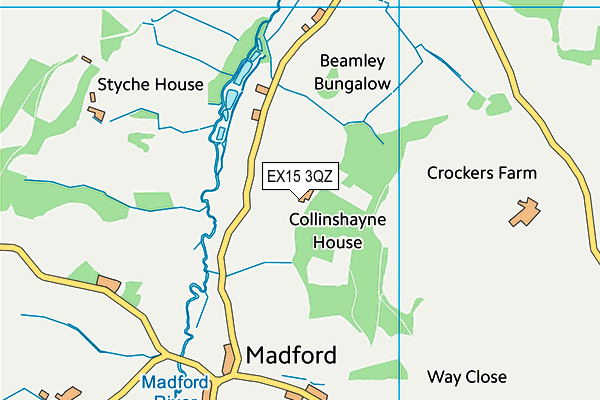 EX15 3QZ map - OS VectorMap District (Ordnance Survey)