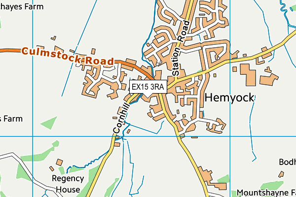 EX15 3RA map - OS VectorMap District (Ordnance Survey)