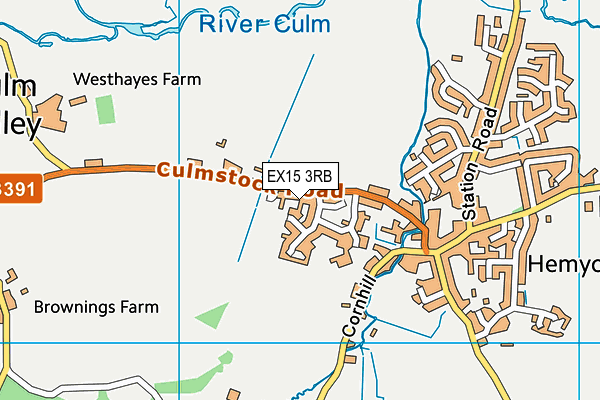 EX15 3RB map - OS VectorMap District (Ordnance Survey)