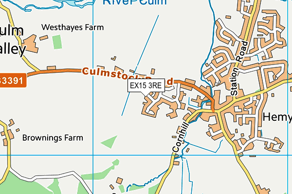 EX15 3RE map - OS VectorMap District (Ordnance Survey)