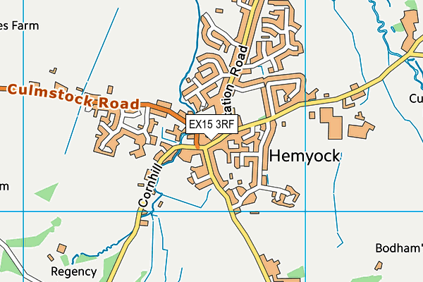 EX15 3RF map - OS VectorMap District (Ordnance Survey)